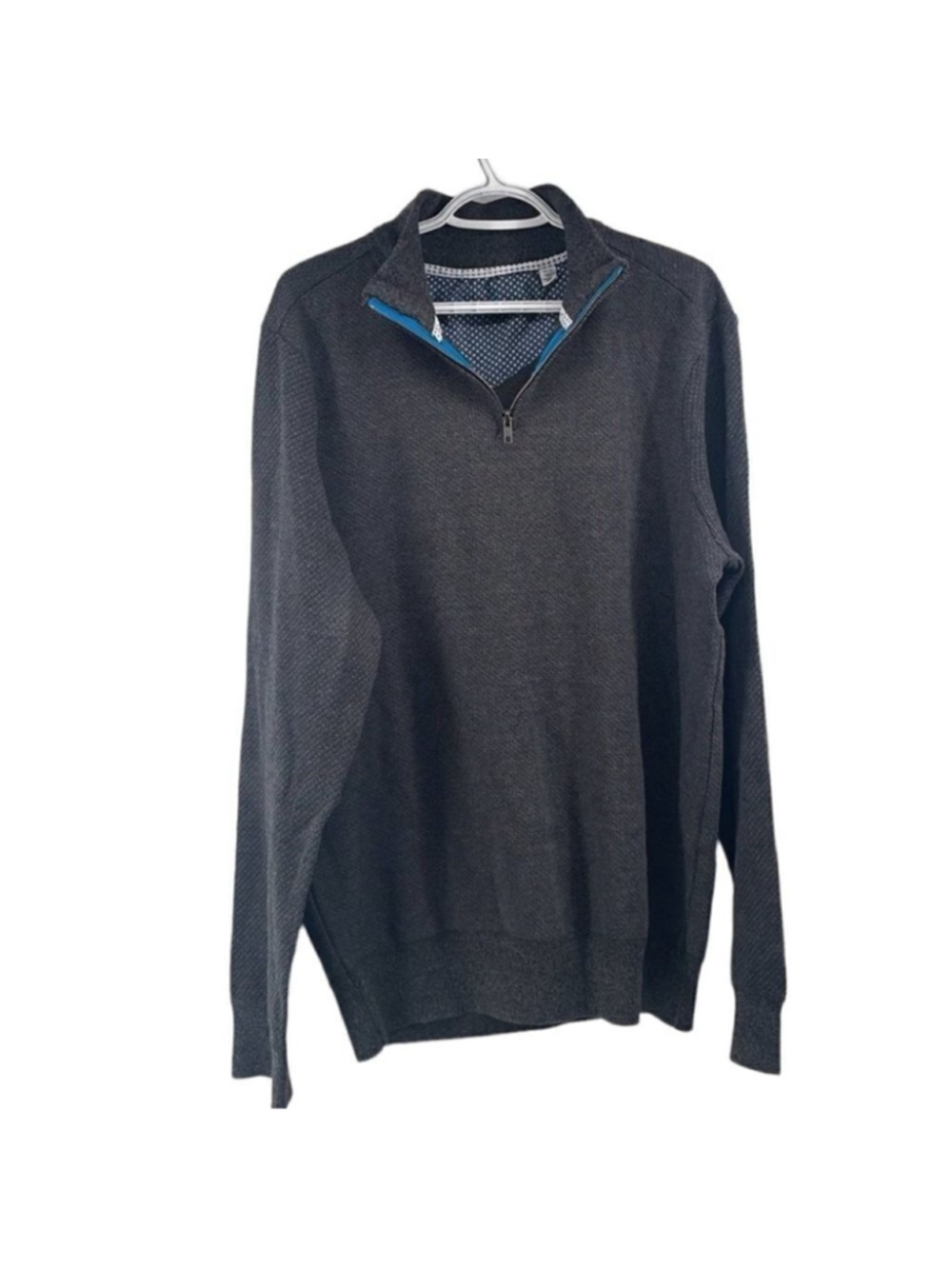Robert Graham grey 1/4 zip sweater long sleeve warm career occasion sz xl